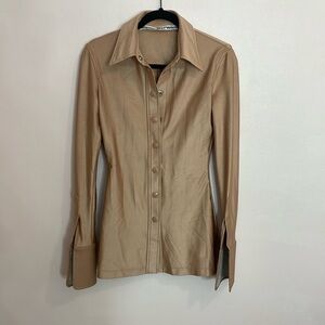 Button up with crystals on sleeve